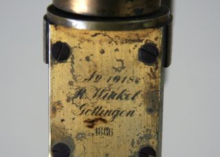 Early R Winkel Gottingen Antique Brass Microscope 