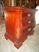 Vintage Mahogany Finished Ornate Bombay Style 3 - Drawer Chest Of Drawers Post-1950 photo 1