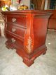 Vintage Mahogany Finished Ornate Bombay Style 3 - Drawer Chest Of Drawers Post-1950 photo 2