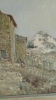 Fabulous Retro Framed Landscape Sunny Mountain Village Italy Oil Painting Signed Mid-Century Modernism photo 6