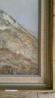 Fabulous Retro Framed Landscape Sunny Mountain Village Italy Oil Painting Signed Mid-Century Modernism photo 8