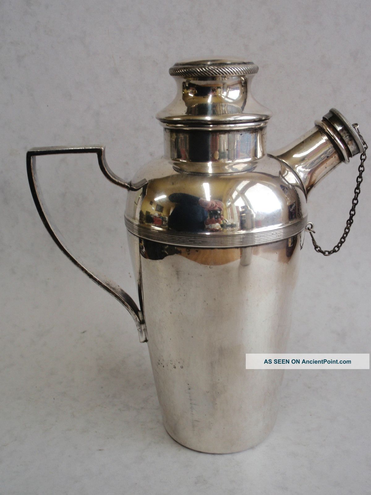 Silver Plated Art Deco Cocktail Shaker With Spout And Lemon Squeezer J.  Dixon&son Art Deco photo