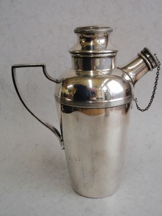 Silver Plated Art Deco Cocktail Shaker With Spout And Lemon Squeezer J.  Dixon&son photo