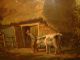 Very Old Oil Painting,  { Man With His Cow,  Signed H.  V.  Leeuwen 1890 - 1972 }. Other photo 8