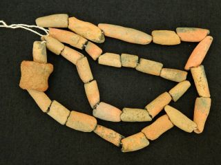 32 Neolithic Neolithique Fishnet Weights /beads - 6500 To 2000 Bp - Sahara photo