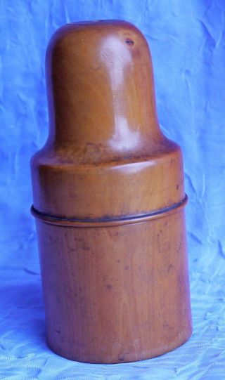 Small Antique Apothecary Bottle In Boxwood Container Treen photo