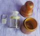 Small Antique Apothecary Bottle In Boxwood Container Treen Other photo 5