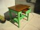 Antique Wood Mission Style Side Table / Center Island - Hand Painted Chic Shabby 1900-1950 photo 3