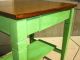 Antique Wood Mission Style Side Table / Center Island - Hand Painted Chic Shabby 1900-1950 photo 6