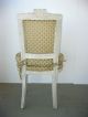 Vintage French Provincial Chic Shabby Accent Chair Sage & White Fabric Hog Hair Post-1950 photo 2
