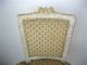Vintage French Provincial Chic Shabby Accent Chair Sage & White Fabric Hog Hair Post-1950 photo 3