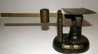 Vtg Antique Industrial Fairbanks Painted Iron Brass Gold Coin Merchants Scale Nr photo