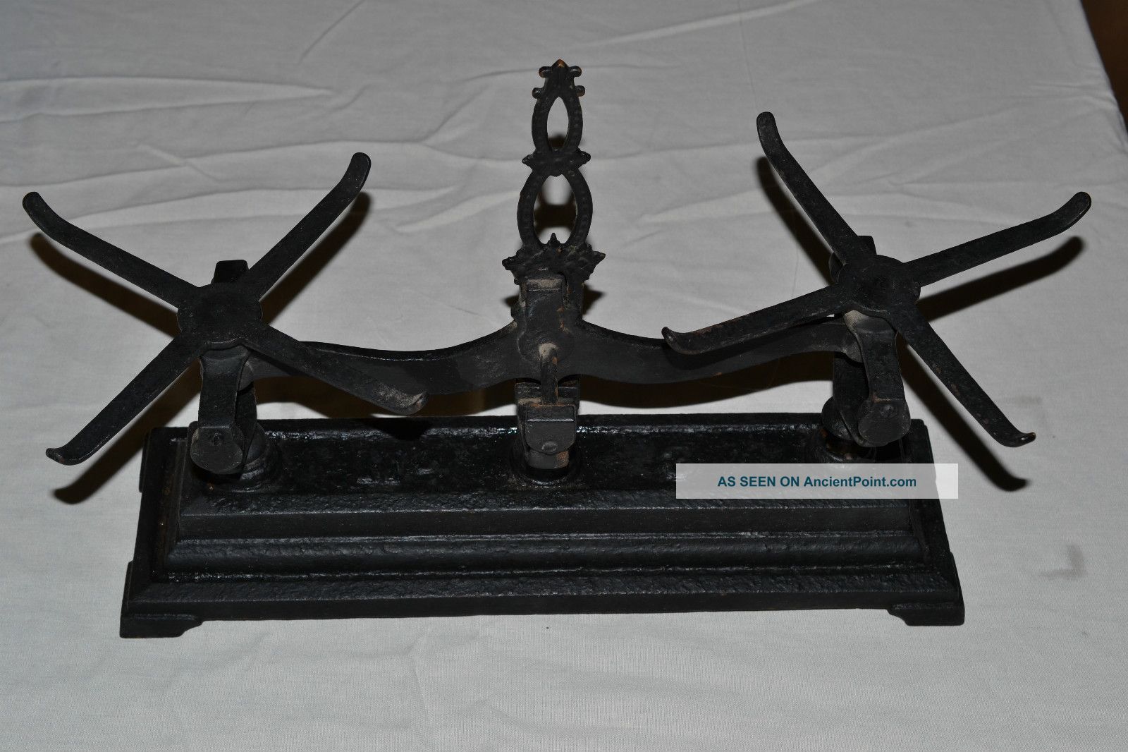 Vintage Antique Balance Scale Heavy Cast Iron Black.  For Candy Or Farm Scales photo