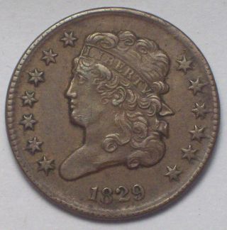 1829 Half Cent Classic Head Xf+ Details - Rare Priced To Sell Us Coin photo