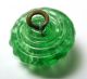 Antique Charmstring Glass Button Emerald Cross Hatch Pointed Hob Design Swirl Bk Buttons photo 2