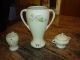 Antique Forman Bros Hand Painted Porcelain Coffee/tea Set 3 Piece Chromiumplated Teapots & Tea Sets photo 2