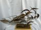 Hand Made Steel Flocking Birds Sculpture Abstract Freestanding Steel Base Wall Metalware photo 3