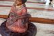 Antique Cast Iron Geisha Girl Doorstop - Sitting Figure Geisha Girl Metalware photo 2