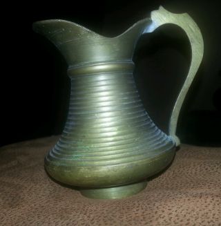 Antique/vintage. .  Solid Hand Forged Brass Miniature Pitcher From India photo