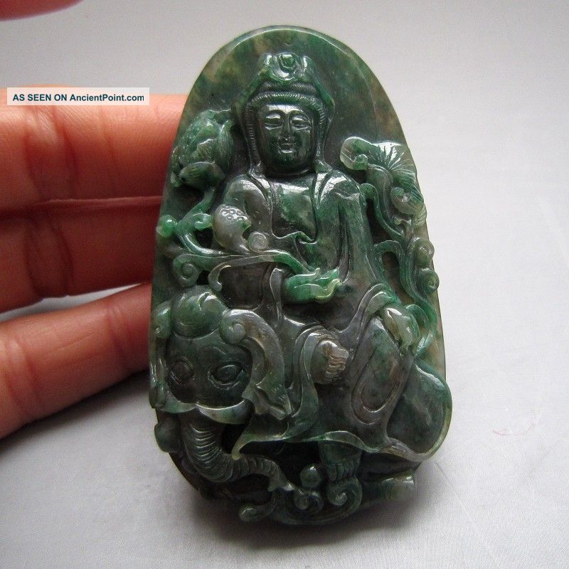 100%chinese Dushan Natural Aaa Jade Carved Guanyin Pendant Nr 006 Other photo
