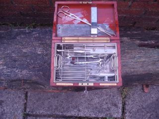 Victorian Surgeon/surgical Instruments @ Mahogany Box Maker Evans@wormall London photo