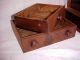 Antique Wooden Sewing Box,  Handmade,  Signed Primitives photo 6