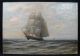 Antique “c.  Myron Clark” American O/c Maritime Oil Painting Sailing Ship Other photo 1