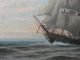 Antique “c.  Myron Clark” American O/c Maritime Oil Painting Sailing Ship Other photo 3
