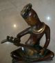 Vintage Classical Maroon Red Musician Folk Bronze Metal Art Sculpture India Gift India photo 5