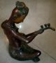 Vintage Classical Maroon Red Musician Folk Bronze Metal Art Sculpture India Gift India photo 6