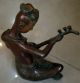 Vintage Classical Maroon Red Musician Folk Bronze Metal Art Sculpture India Gift India photo 7