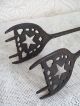Antique Cast Iron Victorian Coal Ice Tongs Stove Fireplace Star Heart Primitive Victorian photo 3