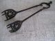 Antique Cast Iron Victorian Coal Ice Tongs Stove Fireplace Star Heart Primitive Victorian photo 4
