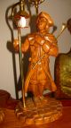 Vtg French Wooden Wood Stasack? Fisherman?figurine Table Lamps Light Fixture Old Chandeliers, Fixtures, Sconces photo 3