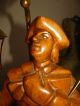 Vtg French Wooden Wood Stasack? Fisherman?figurine Table Lamps Light Fixture Old Chandeliers, Fixtures, Sconces photo 7