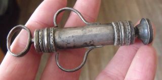 An Antique Solid Silver Instrument,  Medical?,  Possibly An Ear Spray,  Syringe photo