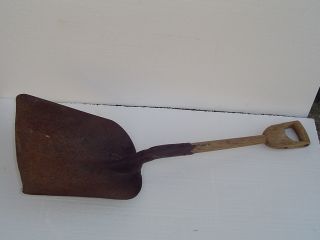 Antique Scoop Shovel All Wood 1 Piece D Handle W Grip Vintage Tool Old Rare photo