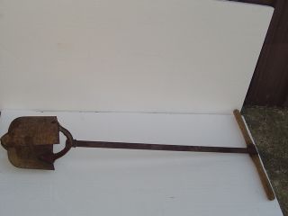 Antique Post Hole Digger Hand Auger 8 Inch Rotary Twist Iron Tool Old Rare photo