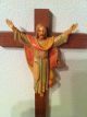 Antique Church Crucifixe Fontanini Corpus Italy Wood Figural Cross Other photo 6