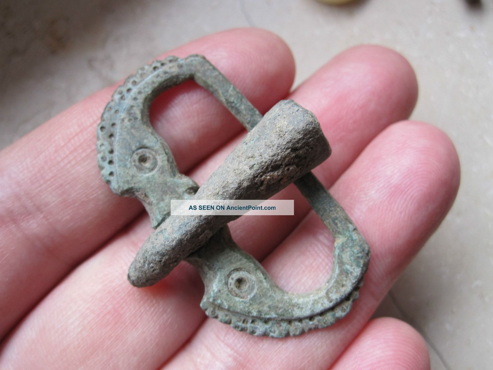 Roman Bronze Buckle With Two Sea Horse Heads 3c Ad Roman photo
