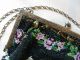 Antique Victorian Edwardian Art Nouveau Black Floral Micro Bead Reticule Purse Victorian photo 9