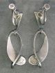 Vintage Paul Lobel Mid Century Modern Sterling Silver Earrings,  Abstract,  Cool Mid-Century Modernism photo 5