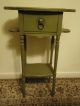 Antique H.  T.  Cushman Wood End/side Table With Drawer Painted Plant Smoke Stand 1900-1950 photo 1