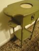 Antique H.  T.  Cushman Wood End/side Table With Drawer Painted Plant Smoke Stand 1900-1950 photo 4