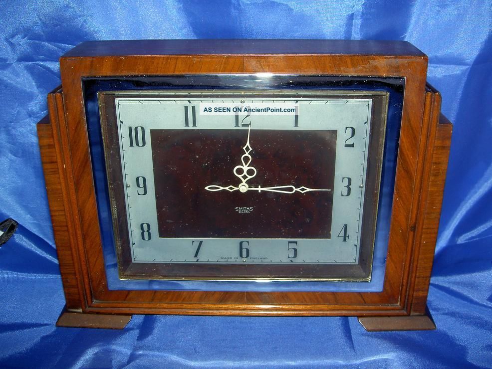 1930s Great Wooden Art Deco Smiths Sectric Electric Large Mantle Clock 8 
