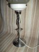 Art Deco Chromed Lady Table Lamp +flame Glass Lampshade - Wo Art Deco photo 3