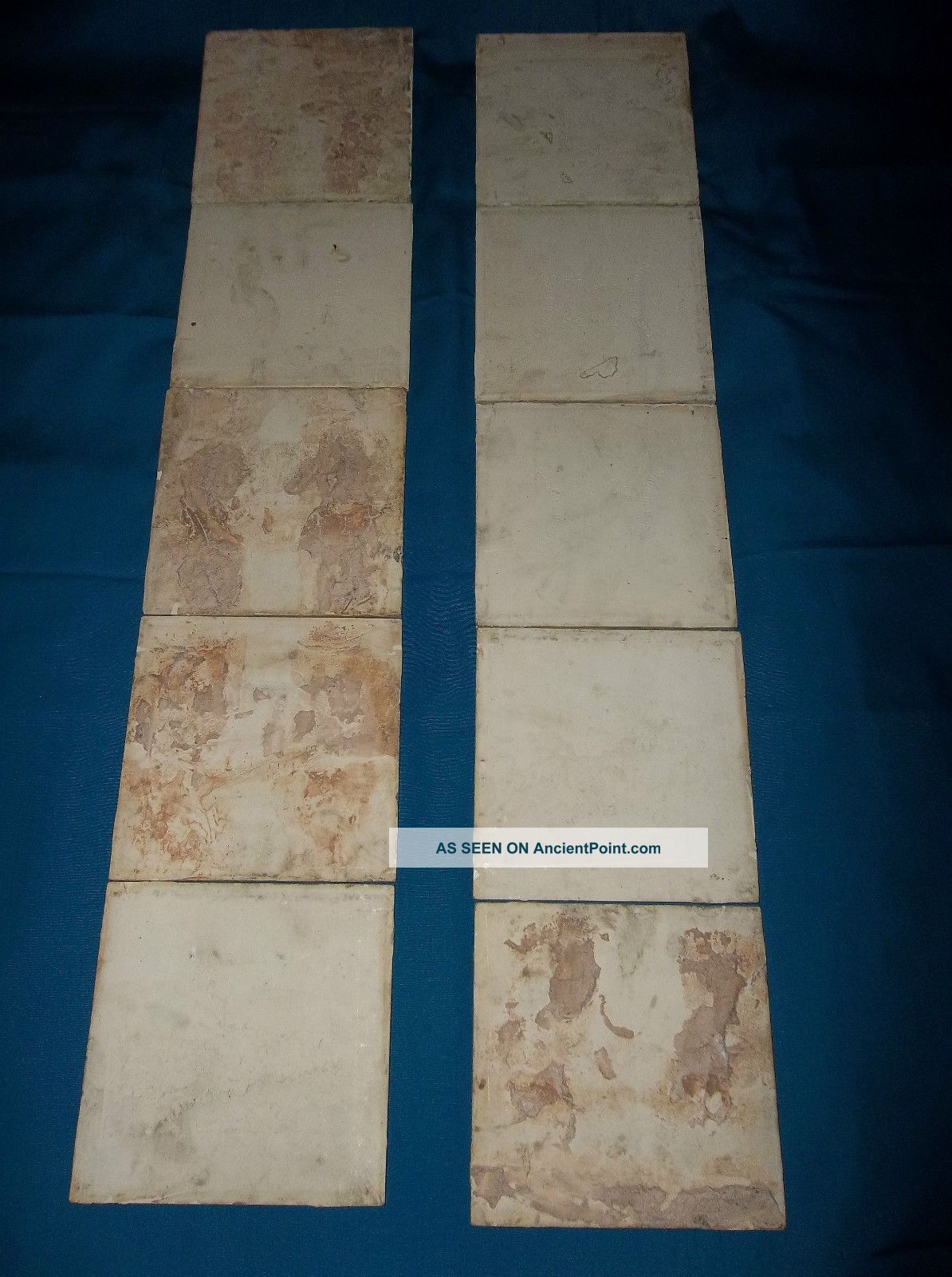 Antique Victorian Fireplace Tiles Rare Pinkie And Blue Boy Made In
