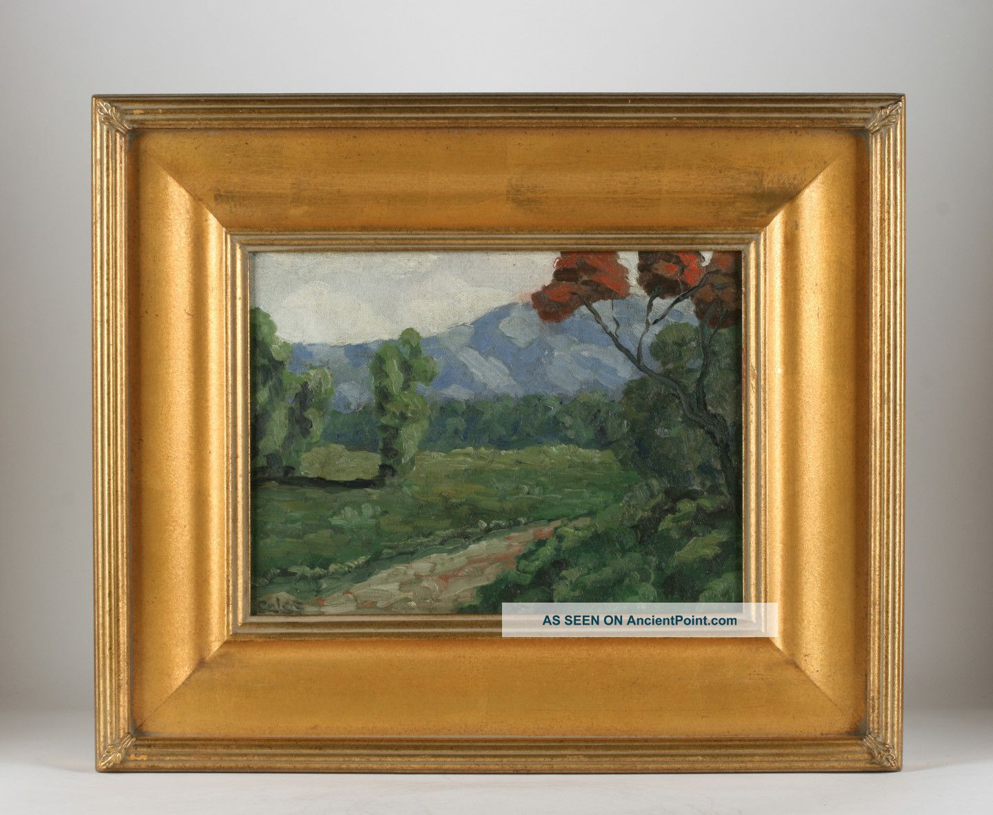French Or California Impressionist Landscape Oil Painting By Cales/ 20th Century Arts & Crafts Movement photo