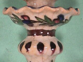 19thc Mid - Pan Candlestick Tin Glazed Faience Pottery (qajar/persian Heemskirk) photo