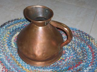 Antique 2 Gal.  English Copper Ale Pitcher Lead Stamp 